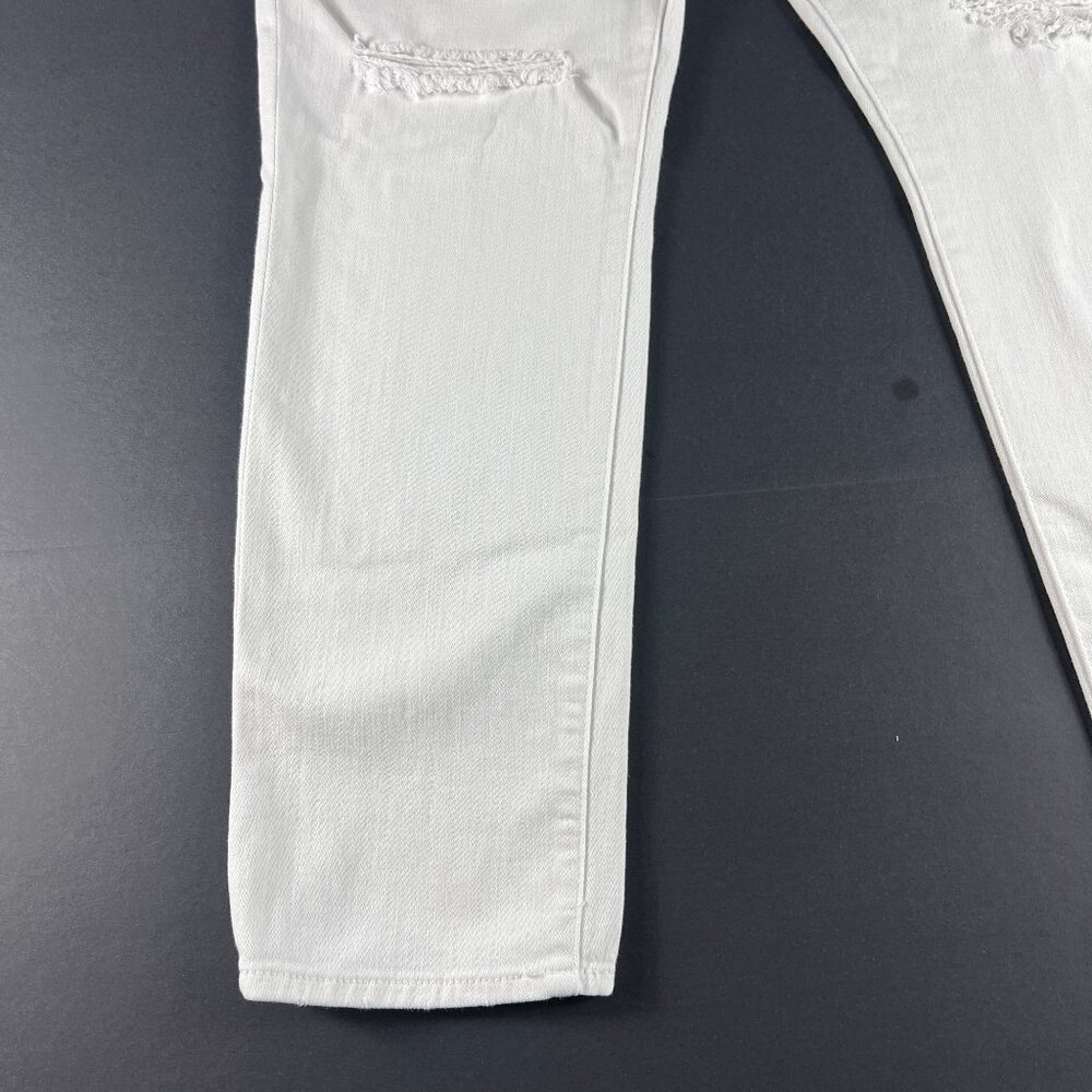 7 For All Mankind Jeans Women 34x28* Josefina Boyfriend Ankle White Denim Tag 30 - Picture 5 of 16